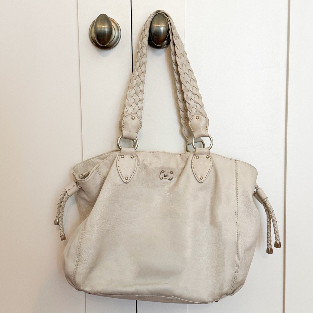 Michael Kors Woodside Satchel Purse Vanilla